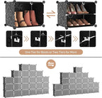ROJASOP Shoe Storage Cabinet, 12-Tier Shoe Organizer 96 Pairs Extra Large Plastic Shoe Rack with Covers Portable Shoe Rack Or