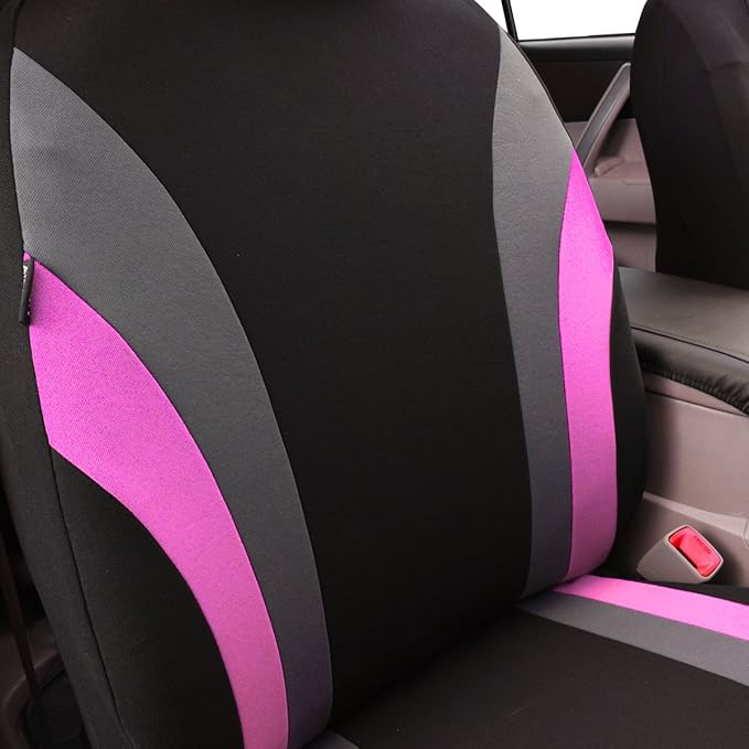 CAR PASS Line Rider Sporty Cloth 11PCS Universal Fit Car Seat Cover -100% Breathable with 5mm Composite Sponge Inside,Airbag 