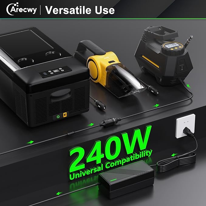 AC to DC Converter 20A/240W/12.36FT/110V-240V to 12V Converter Car Cigarette Lighter Socket AC/DC Power Adapter for Inflator,