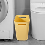 UUJOLY Plastic Small Trash Can Wastebasket, Garbage Container Basket for Bathrooms, Laundry Room, Kitchens, Offices, Kids Rooms, Dorms, 3.5 Gallon, Yellow