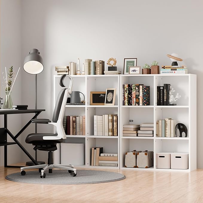 6 Cube Storage Organizer with Anti Tipping Kits, Horizontal Vertical Bookshelf Display Shelf with Closed Back Panel, Modern W