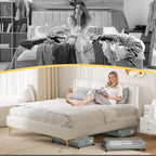 Under Bed Storage Containers with Clear Lid, Large Under Bed Storage with Wheels,6.22"H Under Bed Containers Rolling Under Be