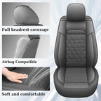 Coverado Leather Car Seat Covers, Waterproof Dooge Ram 1500 Seat Covers Compatible with 2002-2025 Dodge Ram 1500 2500 3500 wi