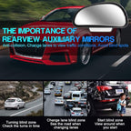 Car Blind Spot Mirrors(5.12 * 2.75in), Adjustable Auxiliary Universal Wide Angle Mirror for Universal Car SUV Mirrors Strong Adhesive HD Glass Mirror Frame Thickness Less than 5MM (L+R)