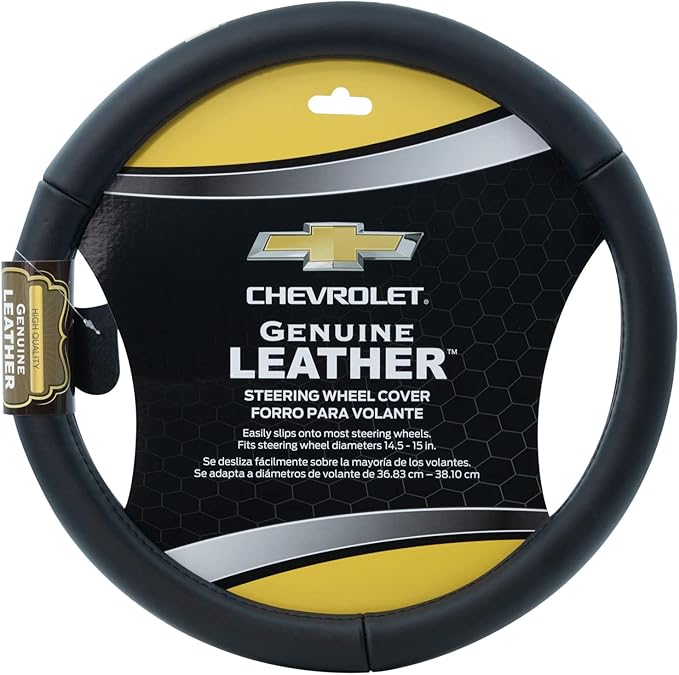 Plasticolor 006742R03 Chevrolet Genuine Leather Steering Wheel Cover
