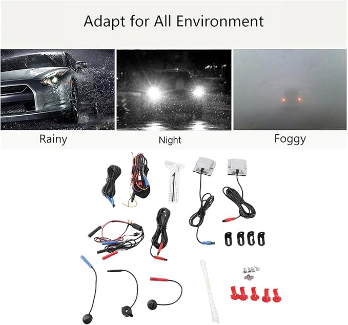 12V Universal Blind Spot Detection Monitoring System Kit BSD Sensor High Accuracy 4 in 1 Function IP67 for Cars Trucks SUVs A