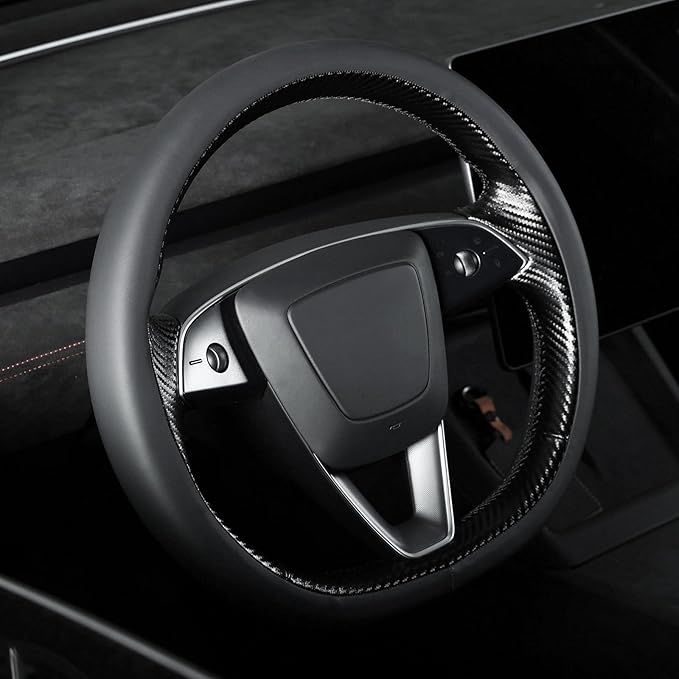 MEWANT DIY Stitching 3D Style Steering Wheel Cover Wrap for Tesla Model 3 Highland 2023-2025/Model Y 2025 Highland for Tesla Model 3/Model Y Accessories(3D Style)