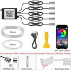 Interior Car Lights with Wireless APP and Remote Control, 5 in 1 RGB Ambient Lighting Kit with 236 inches Fiber Optic, 16 Million Colors Car Neon Strip with Music Mode