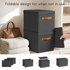 Homsorout Storage Bins with Lids - Large Fabric Closet Bins with Lid, 8 Pack Clothes Organizers and Storage, Collapsible Stac