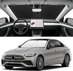 Custom Fit Windshield Sun Shade for Mercedes-Benz C-Class 2015-2026, Blocks UV & Heat, Front Window Sunshade Accessories, Easy Fold & Store Keep Your Car Cooler