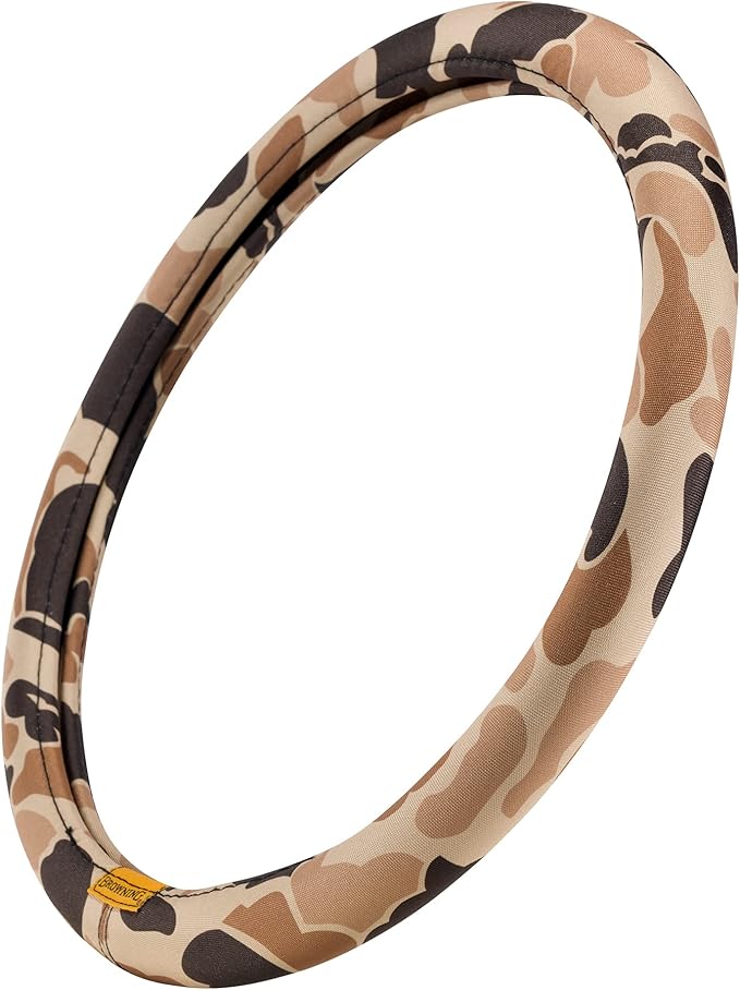Browning Universal Fit Steering Wheel Cover for Car, Truck, and SUV, Durable Steering Wheel Protection, Arms Co. (Tan Duck Camo)