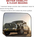 Blind Spot Detection Driver Side Mirror Replacement for Toyota Tundra 2022-2023, Left Upper Exterior Side Rearview Mirrors Glass, with Backing Plate, Power Heated