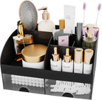 Makeup Organizer with Drawers, Cosmetic Storage for Dresser Vanity and Bathroom Countertop, Beauty Holder for Lipstick Brush,