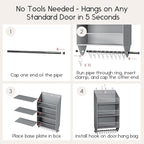 Homsorout Over the Door Hat Rack - 3-Layer Design Hat Organizer Holds 30-36 Hats with 10 Hooks, Ideal Hat Rack for Door, Over