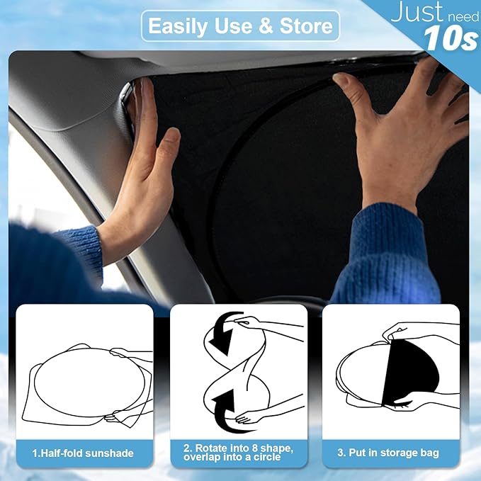 Custom Fit 2025 2026 Crosstrek Wagon Sunshade for 2024 2023 2022 2021 2020 2019 2018 Subaru Crosstrek Wagon Accessories Front Window Sun Shade Shield Cover for Windshield Foldable Sun Visor Protector