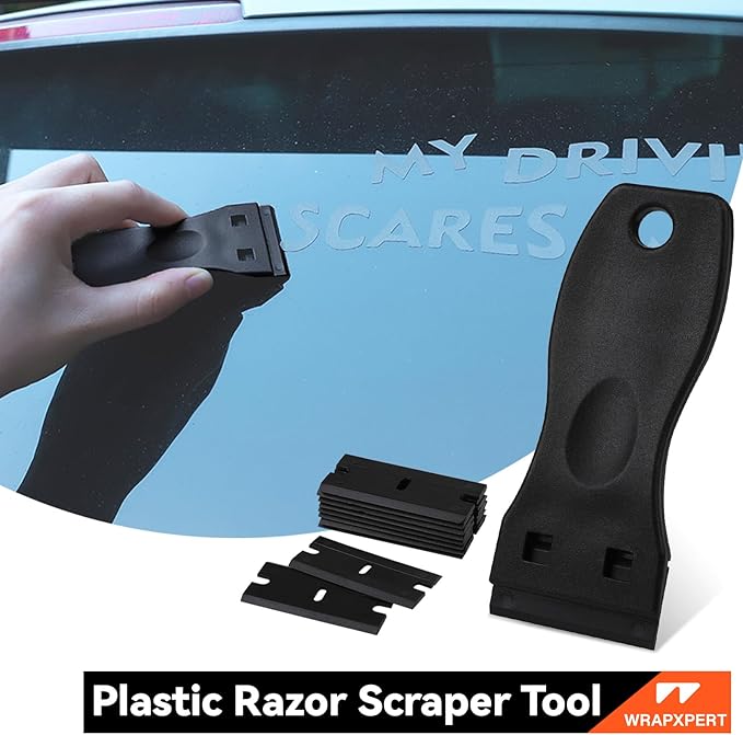 WRAPXPERT Window Tint Kit 15 PCS Vinyl Wrap Tools Kit Vehicle Glass Protective Film Installing Tool Included Squeegee Tool Kit, Plastic Scraper, Safety Film Cutter, Utility Knife with Blades