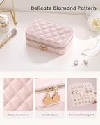 Lolalet Travel Jewelry Case for Women Girls, Travel Jewelry Organizer with Clear Storage Bag Small Portable Jewelry Box for N