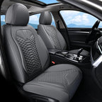 Coverado Car Seat Covers Full Set, Nappa Leather Seat Covers for Cars, 5 Seats Universal Waterproof Seat Covers, Front and Ba
