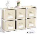 Geelin 6 Cube Storage Organizer with Fabric Bins and Labels 11 Inch, Fabric Collapsible Cubby Clothes Storage Drawer Dresser 