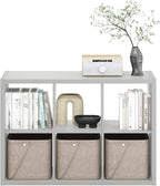 Furinno CUBICLE Book Shelf, 6-Cube Bookshelf, Extra Thick Frame Horizontally & Vertically Reversible Bookcase with Open Back,