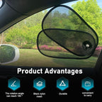 2PCS Car Side Windows Shades, Anti-glare Suction Cup Door Side Sunshade, Adjustable & Rotatable Baby Sunshade, Universal for Driver Passenger Rear Windows (Black)