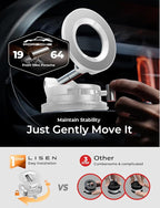 LISEN for Magsafe Car Mount, Cell Phone Holders for Your Car, Magnetic Car Accessories for Women Men Jeep Truck, Vacuum Gifts for iPhone 17 Pro Max 16 15 14 13 12, Samsung S25, Pearl White