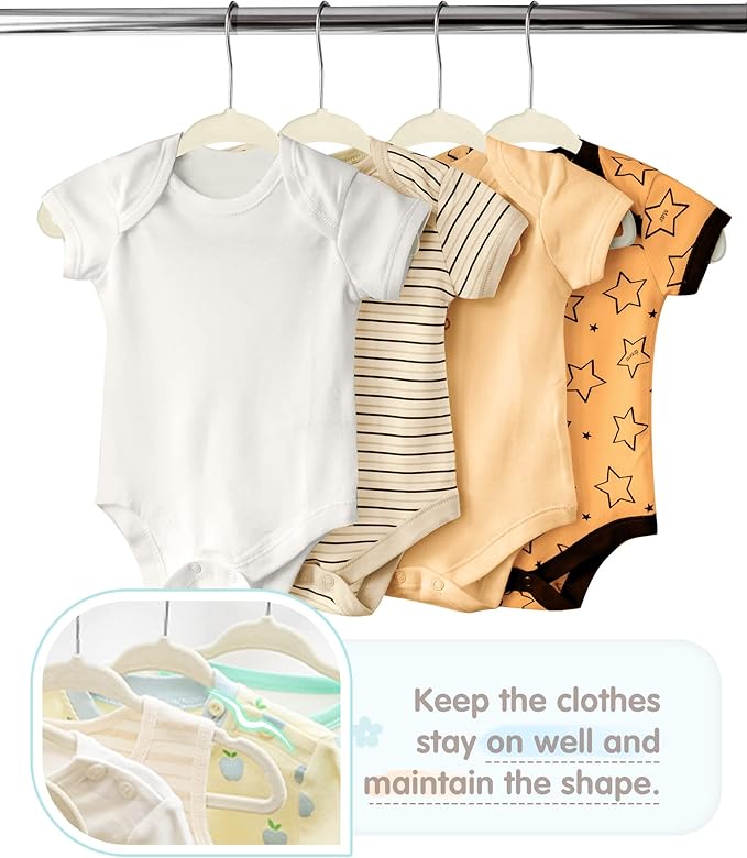 VIS'V Baby Hangers, 11 Inch Velvet Kids Hangers with 6 Pcs Clothes Size Dividers, Infant Toddler Nursery Closet Organization,