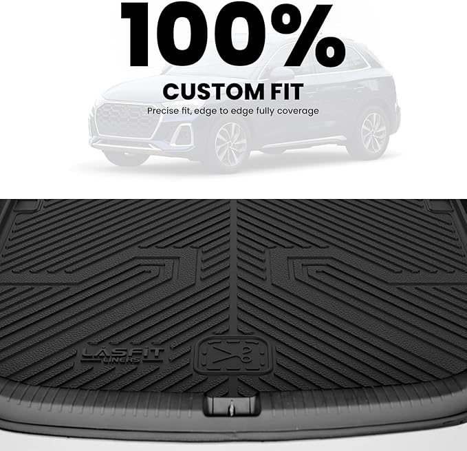 LASFIT Cargo Mat for Audi Q5/SQ5 2018-2025(Include Q5/SQ5 Sportback), Custom Fit All-Weather TPE Rubber Trunk Mat for Audi Accessories, Waterproof, Easy to Clean, Black