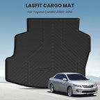 LASFIT Cargo Mat for Toyota Corolla 2009-2010, Custom Fit All-Weather TPE Rubber Trunk Mat for Toyota Accessories, Waterproof, Easy to Clean, Black