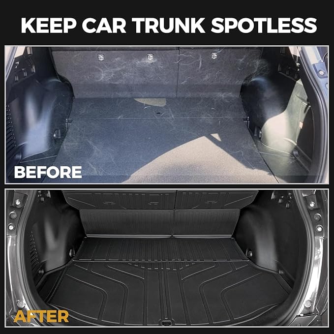 Floor Mats for Toyota RAV4 Gas 2013-2018, All Weather Floor Mats Trunk Cargo Liner with Backrest Protectors and Door Sill Guards Accessories, Full Coverage Set