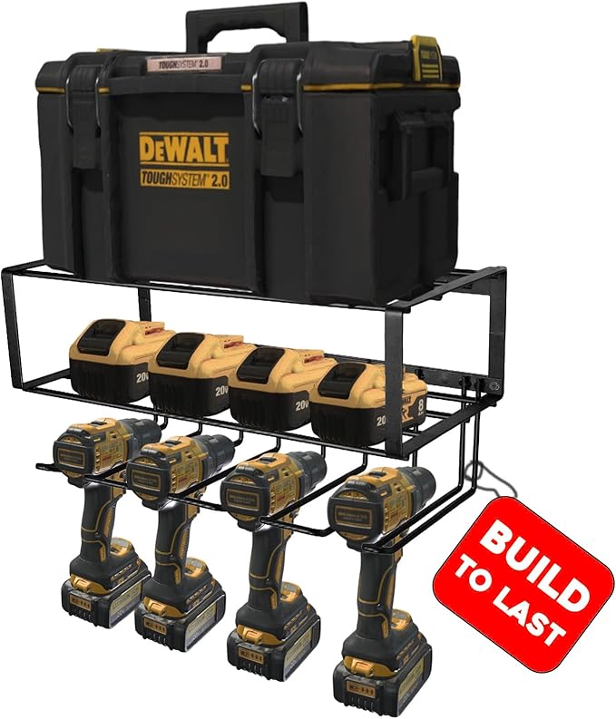 Power Tool Organizer, 120LB Bearing Assemble-free Wall Mount Cordless Drill Holder Utility Racks Storage For Dewalt Milwaukee