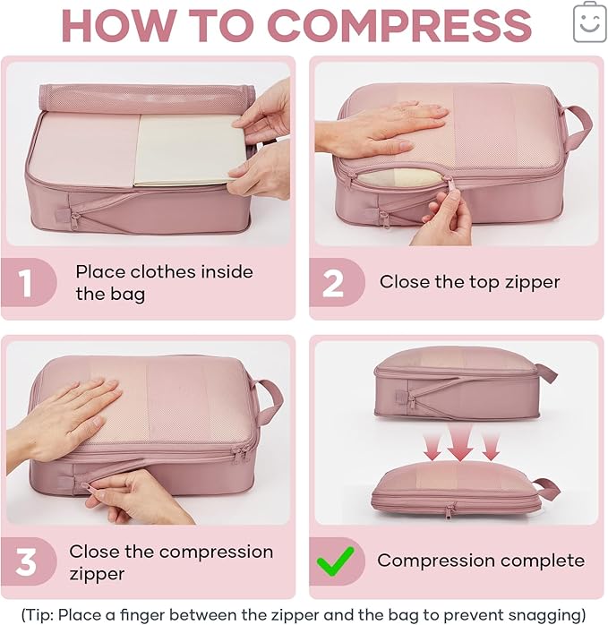 Veken 6/9/11 Set Compression Packing Cubes for Travel Essentials,Compressible Expandable Large Luggage Suitcase Organizer Bag
