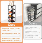 5 Tiers Shoe Rack Organizer for Closet Shoe Holder Storage Narrow Plastic Vertical, Free Standing Shoe Rack Shelf for Entrywa