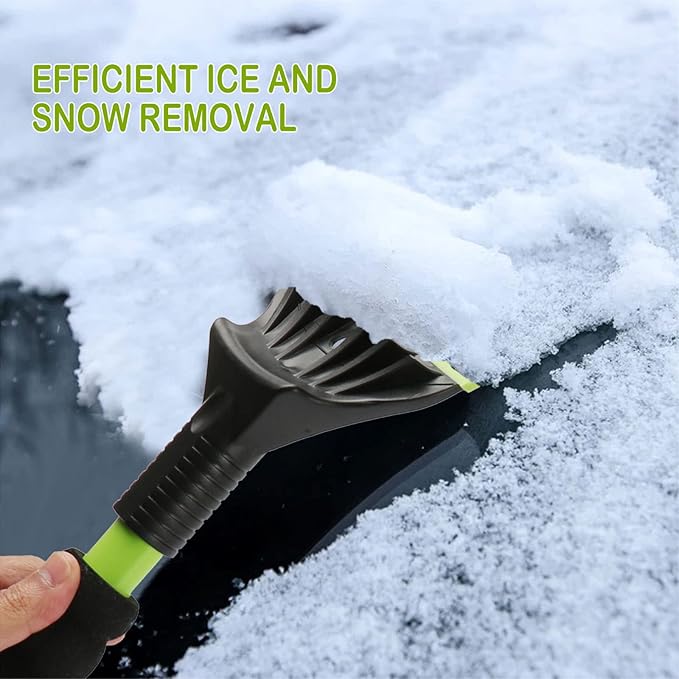 Oversized Ice Scrapers for Car Windshield, Snow Brush Scrapers Car Window Frost Removal with Foam Handle, 4.7Inch Large Soft Blade for SUVs Trucks-Scratch（1pc）