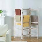 Blanket Ladder,59" H Wood Blanket Ladder for Living Room, Decorative Quilt dispaly Rack, Free Standing and Folding Towel Rack