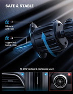 Lamicall 15W for QI2 Magsafe Car Mount Charger - 【RGB LED】360° Wireless Car Phone Holder Vent Dashboard, HandsFree Magnetic Phone Holder for Car Charging for iPhone 17 Air Pro Max Plus 16 15 14 13 12
