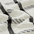 CREVENT 50"X60" Farmhouse Breathable Soft and Warm Chenille Plaid Throw Blanket for Sofa Couch Bed, Home Decoration Throw wit