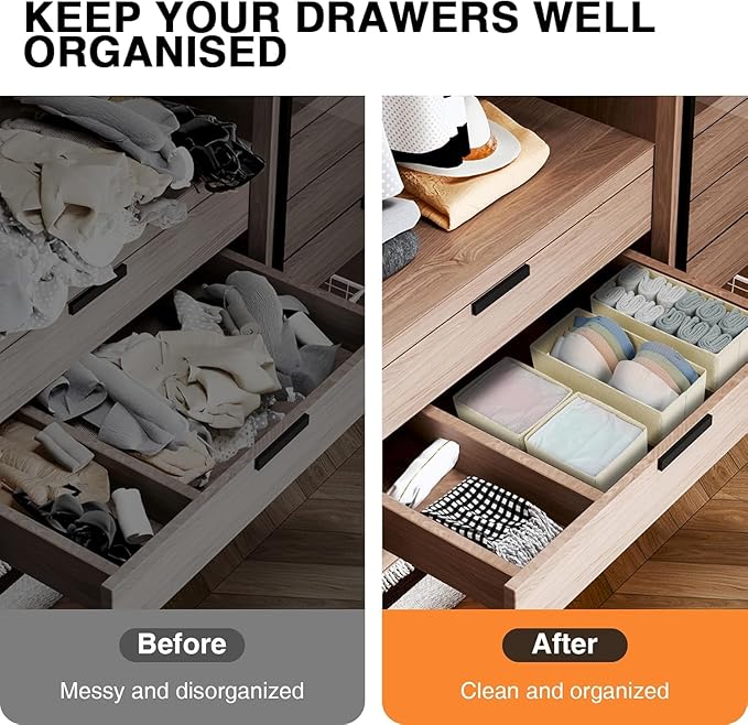 DIMJ Drawer Organizer Clothes 6 Pack - Foldable Baby Organizers and Storage & Dresser Organizer for Bedroom, Closet - Nursery