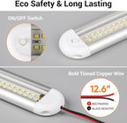 CT CAPETRONIX 12v Led Light Bar Strip, 80leds 1200LM 6.5W DC 12 Volt Led Strip Lights Fixtures with Switch, Enclosed Trailer Lights for RV Interior, Van, Truck Lorry, Camper, Boat, Caravan (4Pcs)