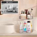 360 Rotating Makeup Organizer, 2 Tier Lazy Susan Bathroom Counter Organizer, Skincare Organizers, Spinning Perfume Organizer 