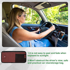 PATIKIL 1 Pcs Car Sun Visor Organizer, 12.8 x 6.5 Inch PU Leather Vehicle Storage Pouch Holder for Sunglasses Card Pen Driver License Car Accessories, Red