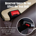 2Pcs Car Seat Gap Filler PU Leather, Auto Crevice Catcher Drop Blocker to Fill The Side Seat and Console Gap, Universal Vehicle Interior Accessories for Car, SUV, Truck (Beige)