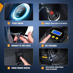 Nilight Tire Inflator Air Compressor Portable Air Pump for 12V DC Car Tires with Digital Pressure Gauge 150PSI Auto Tire Pump with LED Light for Cars ATVs Bicycles, 2 Years Warranty, 50066A