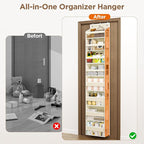 Mefirt Over The Door Organizer, 8 Shelf Door Hanging Organizers with 8 Large Capacity Pockets, Back of Door Organizer Storage