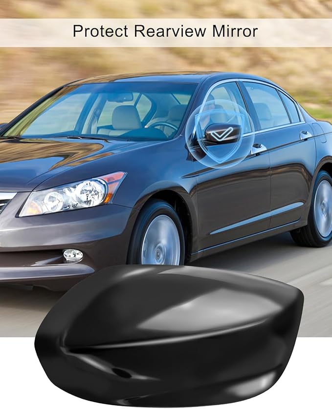 Rear View Mirror Cover Cap Left Driver Side Door Side Fit for Honda Accord 2008-2012, Car Rear View Left Driver Side Mirror Cover Cap Guard Covers Exterior Decoration Trims