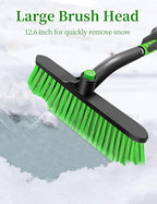 HEEYA 42.5 Inch Car Scraper Snow Brush, 12.6 Inch Large Brush Head with Ice Scraper for Window Windshield, Portable Snow Scraper for SUV Truck Vehicle Jeep RV Auto - Green