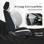 Coverado Seat Covers, Car Seat Covers Full Set, Leather Seat Covers for Cars, Car Seat Protector, Black Car Seat Covers Front