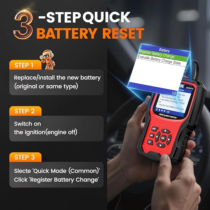 ANCEL BM700 PRO Fit for BMW Scanner - Battery Registration Tool, Code Reader for BMW/Mini/RR, Advanced OBD2 Scanner Auto V-I-N,