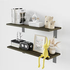 Floating Shelf Board for Wall 5/8" – No Brackets – 24" L x 10" W x 0.6" T Ash Melamine Wood Floating Shelves for Bathroom, Ki