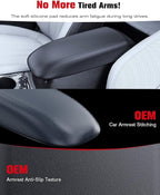 for 2020-2026 Ford Escape & 2021-2026 Bronco Sport CX430 2-in-1 Silicone Center Console Armrest Cover& Armrest Hidden Privacy Tray - [OEM Design& Friendly Liquid Silicone Rubber] - Thin Black